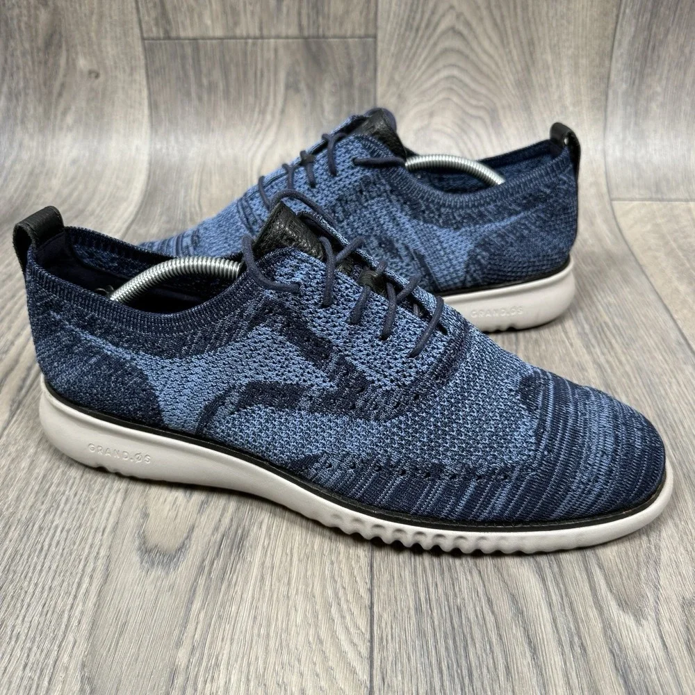 Cole‎ Haan Zerogrand Men's Sz 11.5 Blue Stitchlite Wingtip Oxford Shoes C27946